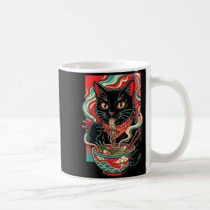 Mug Chat Drôle Ramen Japonais Graphique Kawaii Rétro