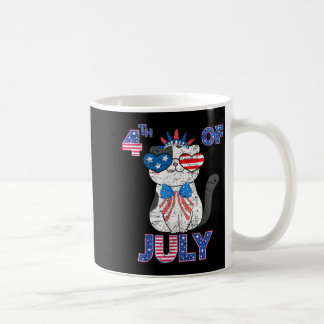 Mug Chat du 4 juillet jour de l'indépendance patriotiq