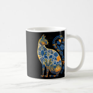 Mug Chat d'Ukraine floral rétro drapeau ukrainien et v