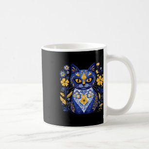 Mug Chat d'Ukraine Floral Vintage Drapeau Ukrainien Vy