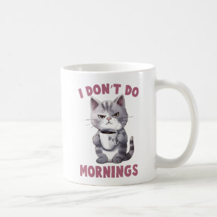 Mug Chat en colère - Je ne fais pas les matins