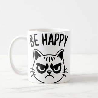 Mug Chat en colère – Soyez heureux, l'art du contraste