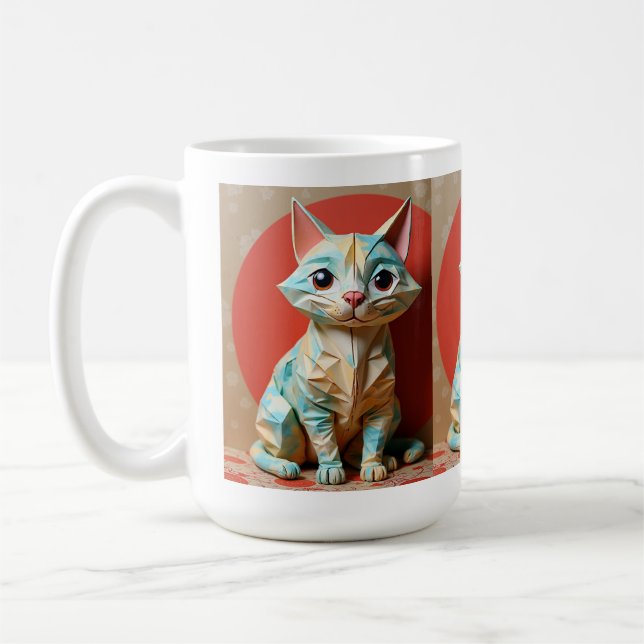 Mug Chat en papier Origami (Gauche)