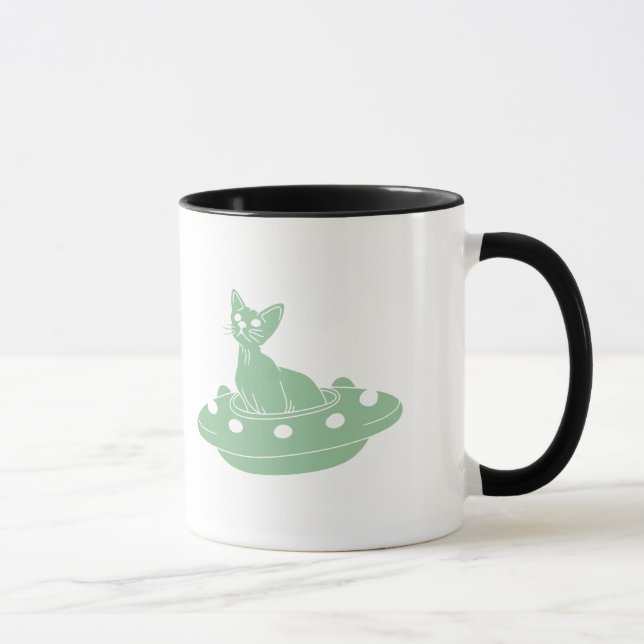 Mug Chat en Ufo - Choisissez la couleur arrière - plan (Droite)