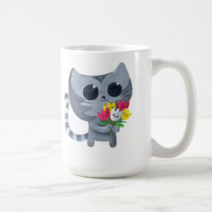 Mug Chat et fleurs mignons de Kitty