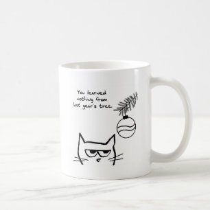 Mug Chat fâché et l'arbre de Noël