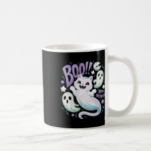 Mug Chat fantôme humoristique Boo Kitty Halloween