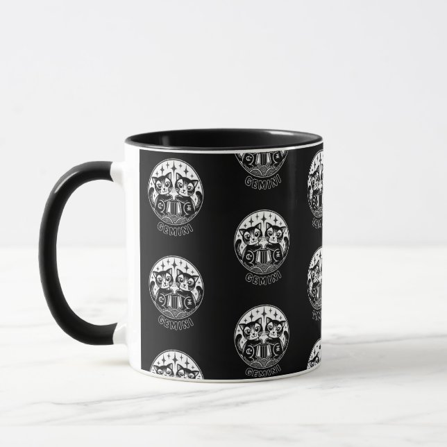 Mug Chat Gemini Zodiac Musique noire (Gauche)