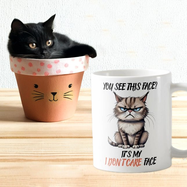 Mug Chat grincheux amusant Ne vous souciez pas du visa (Créateur téléchargé)