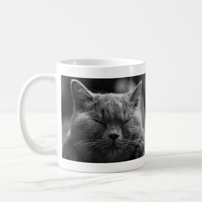 Mug Chat gris faisant une sieste (Gauche)