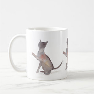 Mug Chat gris Jolie chatte chatte chatte aquarelle Bel