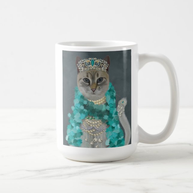 Mug Chat gris | Orné De Portrait De Cloches (Droite)