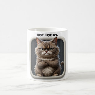 Mug Chat Grumpy "Pas aujourd'hui" Drôle Conception de
