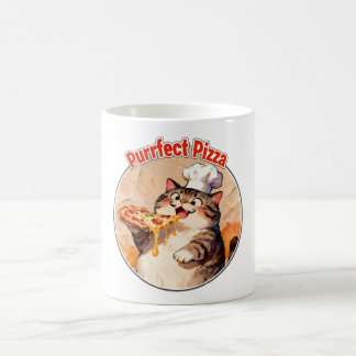 Mug Chat heureux chef avec pizza
