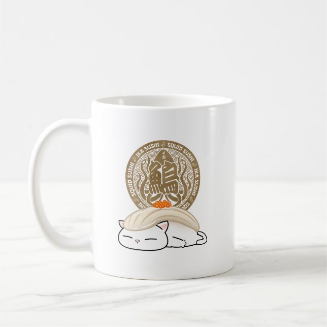 Mug Chat Ika Squid Sushi (Gauche)