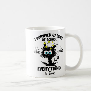 Mug Chat j'ai survécu 67 jours d'école enseignants élè