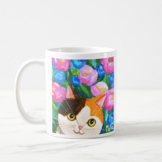 Mug Chat japonais Calico avec joli Amoureux des chats  (Gauche)