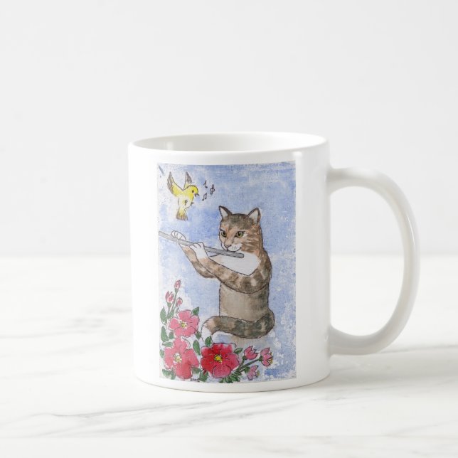 Mug Chat jouant une cannelure (Droite)