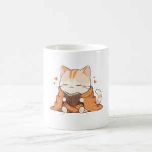 Mug Chat Kawaii de Lecture Confortable Design de Chato