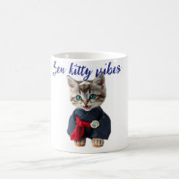 😻 Chat Kawaii en Kimono Bleu - Art de Style Japon