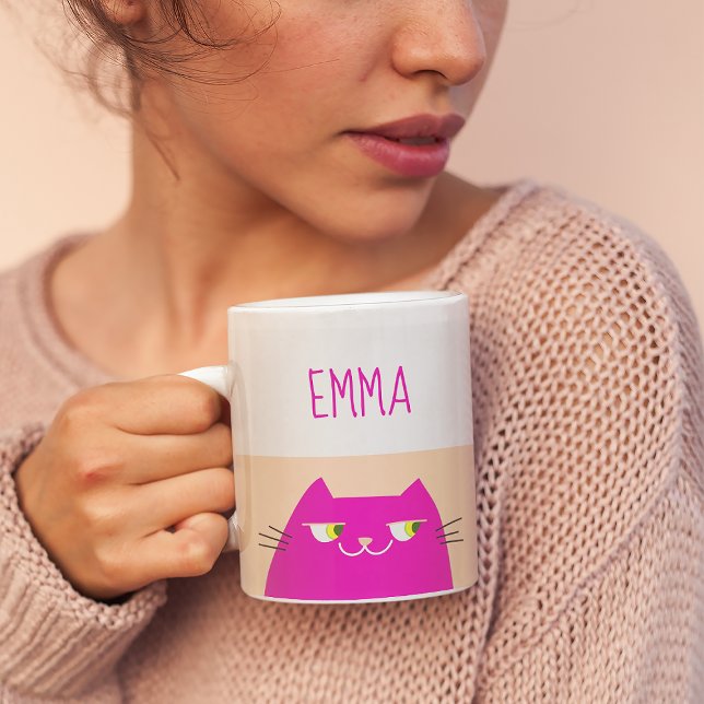 Mug Chat Kawaii Rose Fuzz pêche (Créateur téléchargé)