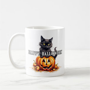 Mug Chat Kitty noir Bonne Halloween