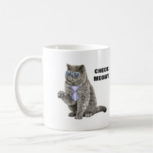 Mug Chat Meowt avec lunettes de soleil et Cravate drô