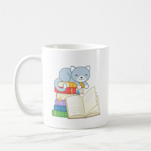 Mug Chat mignon au-dessus d'une citation de lecture de