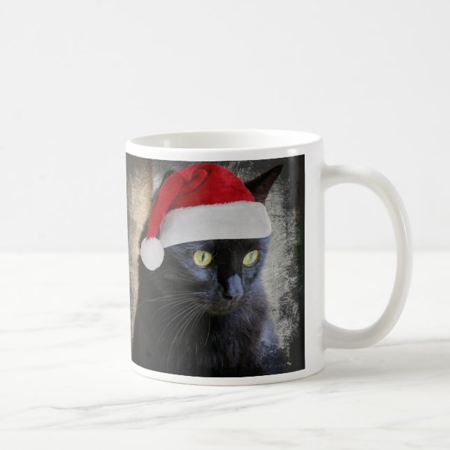 Mug Chat mignon de Noël dans le casquette de Père (Droite)