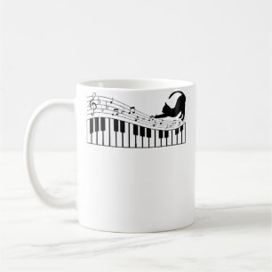 Mug Chat Mignon Kitty Jouant Clavier Musique Clé Piani