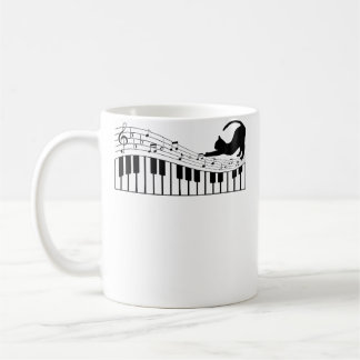 Mug Chat Mignon Kitty Jouant Clavier Musique Clé Piani