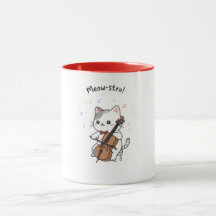 Chat musicien au violoncelle mignon