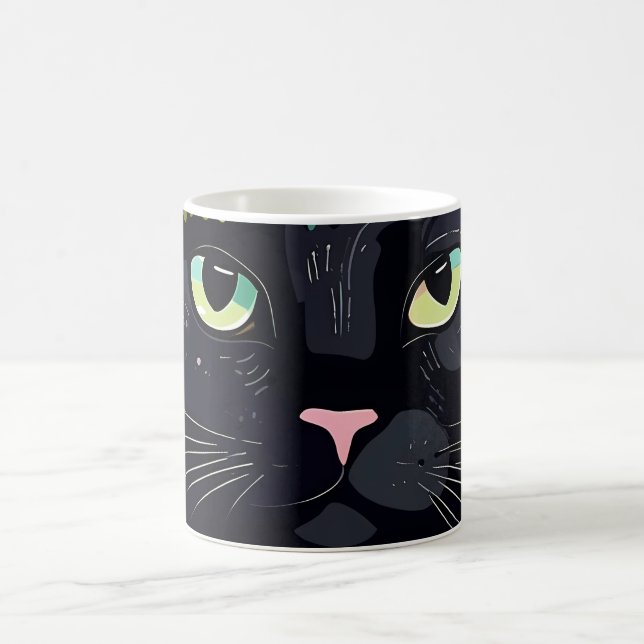 Mug Chat noir avec couronne florale (Centre)