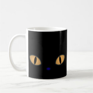 Mug Chat Noir Avec Gros Oeil Orange