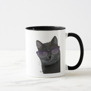 Mug Chat noir avec lunettes de soleil 2