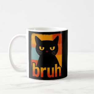 Mug Chat noir Bruh drôle rétro vintage Mème