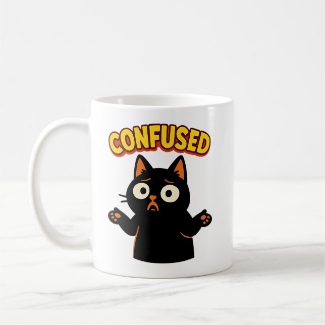 Mug Chat noir confus (Gauche)