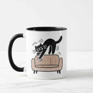 Mug Chat noir de Whimsical qui gratte le canapé