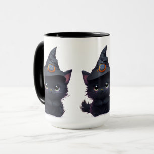 Mug Chat noir d'Halloween blanc mignon