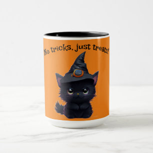 Mug Chat noir d'Halloween blanc mignon