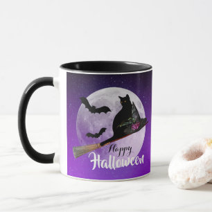 Mug Chat noir d'Halloween sur la Pleine lune de chambr