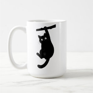 Mug Chat noir drôle silhouette suspendu