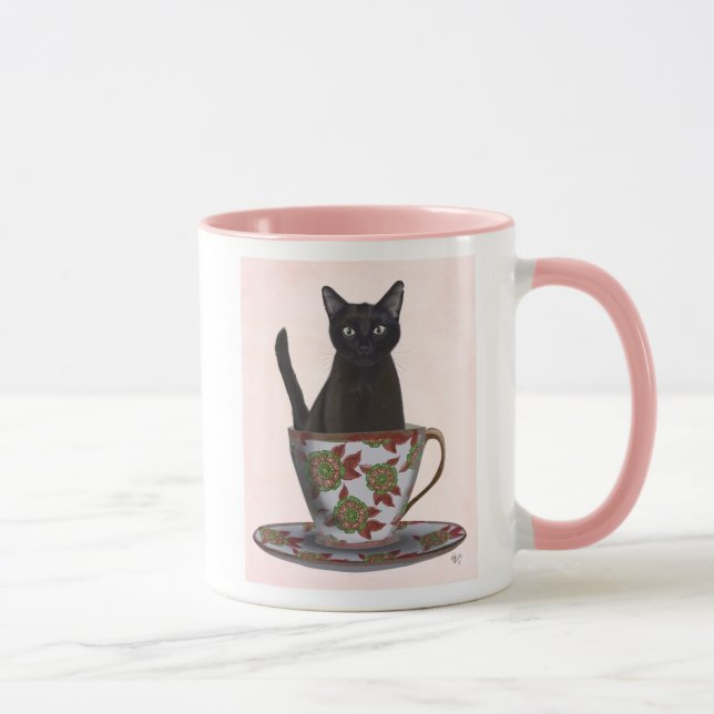 Mug Chat noir en Teacup (Droite)