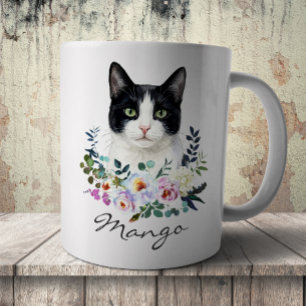 Mug Chat noir et blanc à l'aquarelle