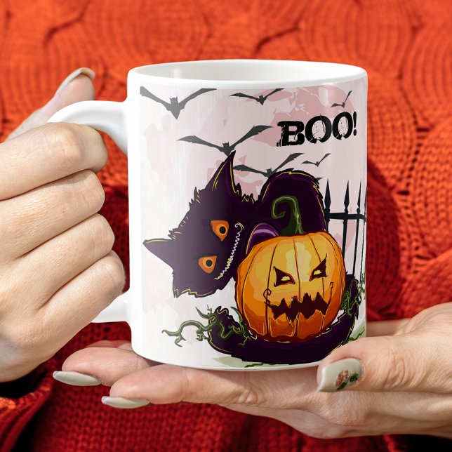 Mug Chat noir et Jack o' Lantern Halloween (Créateur téléchargé)