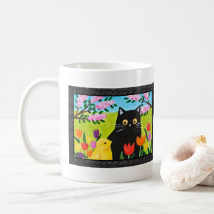 Mug Chat noir et poussin Cadeau pour amateur de chat e