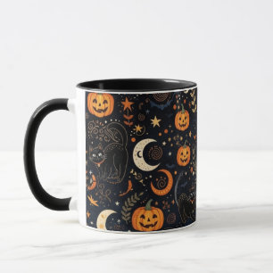Mug Chat noir magique et lune
