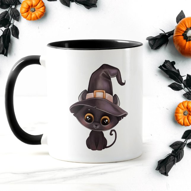 Mug Chat noir mignon Joyeux Halloween sculpté citrouil (Créateur téléchargé)