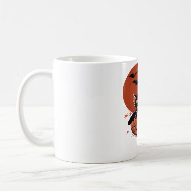 Mug Chat noir, Nostalgique T-shirt classique Halloween (Gauche)