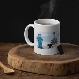 Mug Chat noir porte-malheur Policier et Accident
